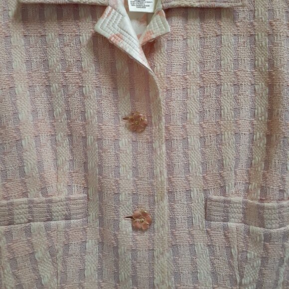 Escada Margaretha Ley Pink Vintage Jacket Cute! *Flower Buttons!* Sz 36 VINTAGE! - Picture 3 of 6